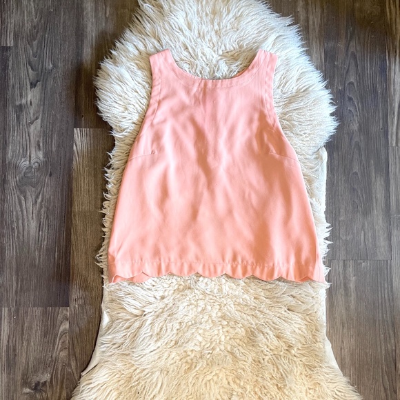 Tobi Pink Scalloped Tank With Back Button Detail - Picture 6 of 8
